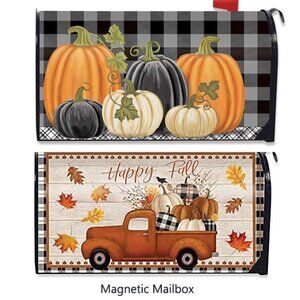 Briarwood Lane Happy Fall Truck Pumpkins Harvest Magnetic Mailbox Cover Standard